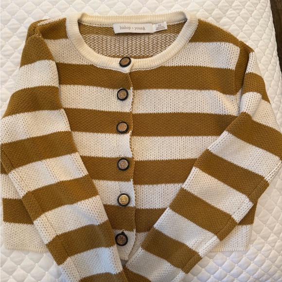bishop + young Mustard and Cream Striped Cardigan - Picture 4 of 4
